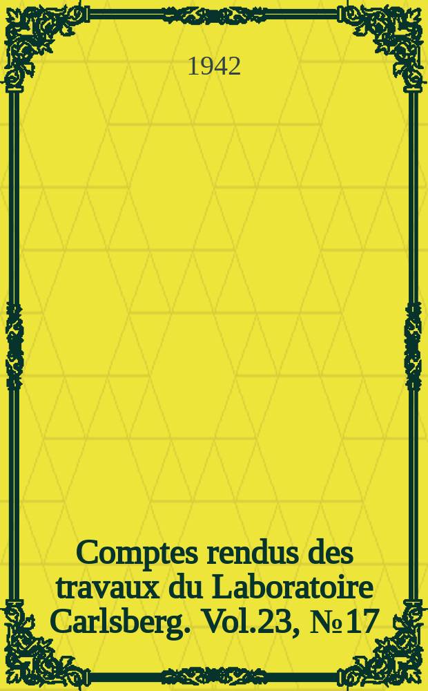 Comptes rendus des travaux du Laboratoire Carlsberg. Vol.23, №17 : A transplantation experiment with zoarces Viviparusl