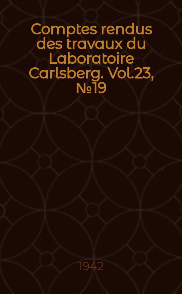 Comptes rendus des travaux du Laboratoire Carlsberg. Vol.23, №19 : Untersuchungen über biologische Stickstoffbindung