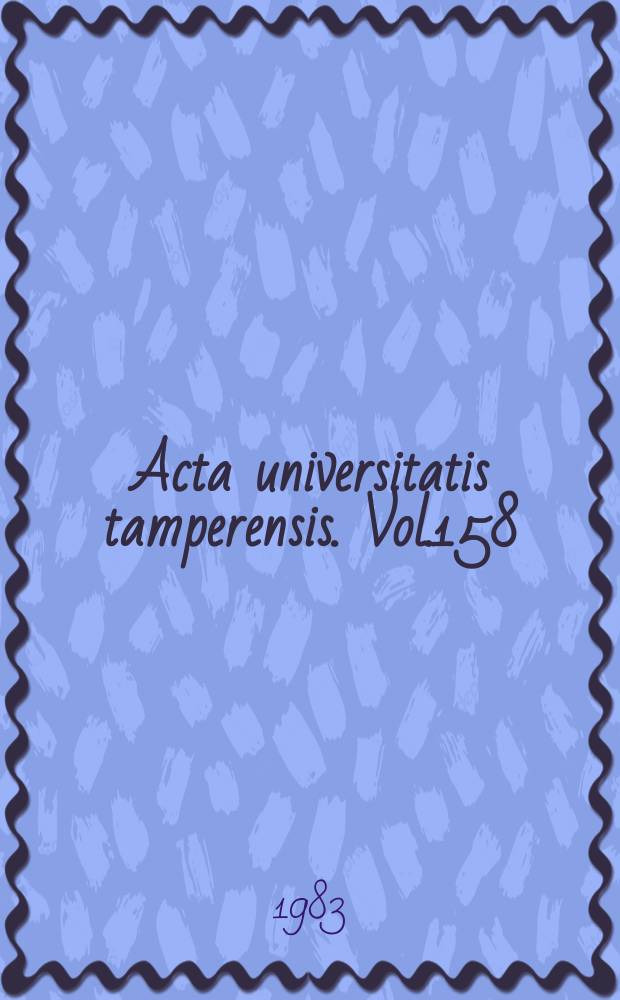 Acta universitatis tamperensis. Vol.158 : Amino acids in the central nervous system