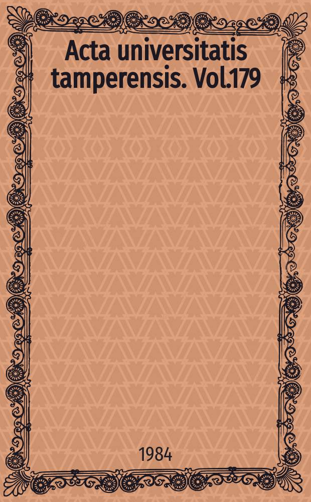 Acta universitatis tamperensis. Vol.179 : Intra-uterine growth retardation