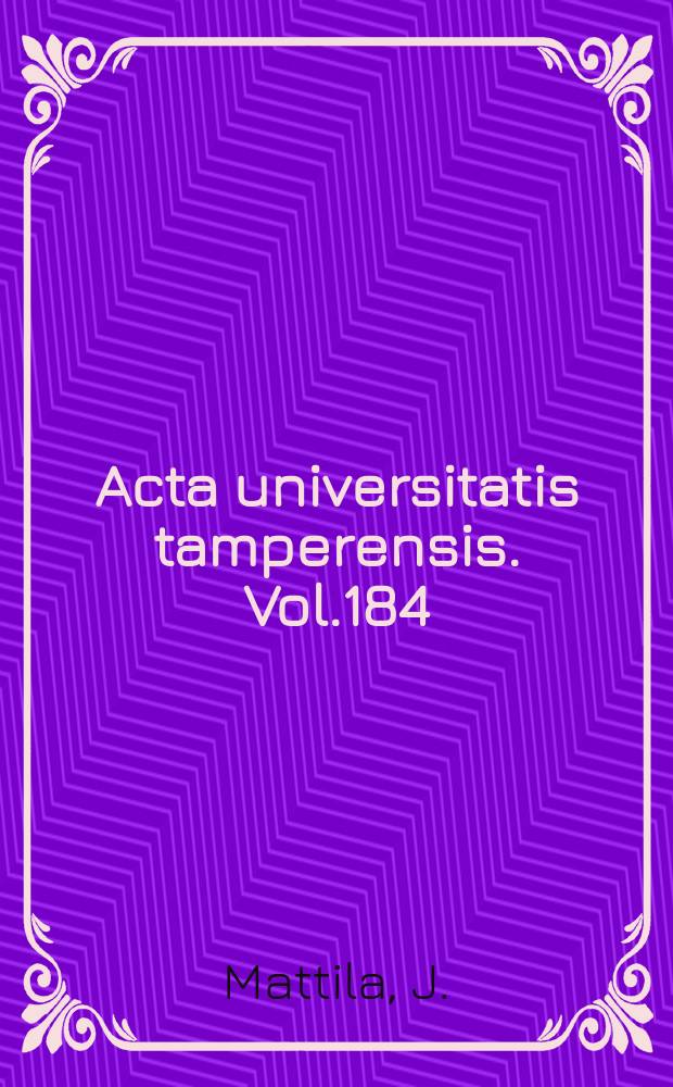 Acta universitatis tamperensis. Vol.184 : Immunopathology of interstitial