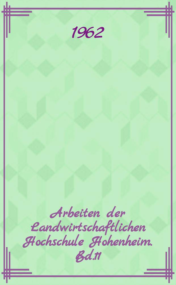 Arbeiten der Landwirtschaftlichen Hochschule Hohenheim. Bd.11 : Die Aufnahme von C&auml;sium und dessen Verteilung in der Pflanze