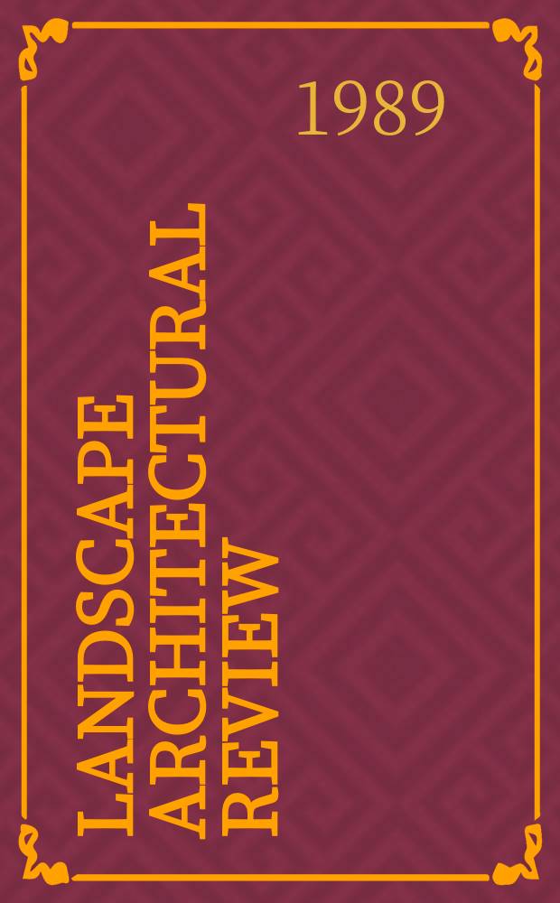 Landscape architectural review = Revue d'archetecture de pausage