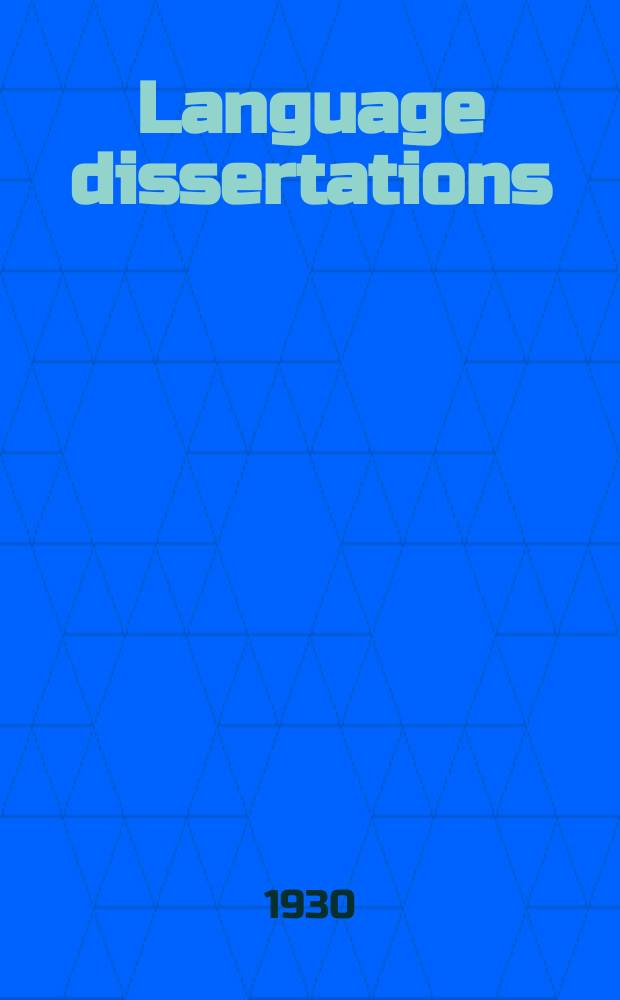 Language dissertations