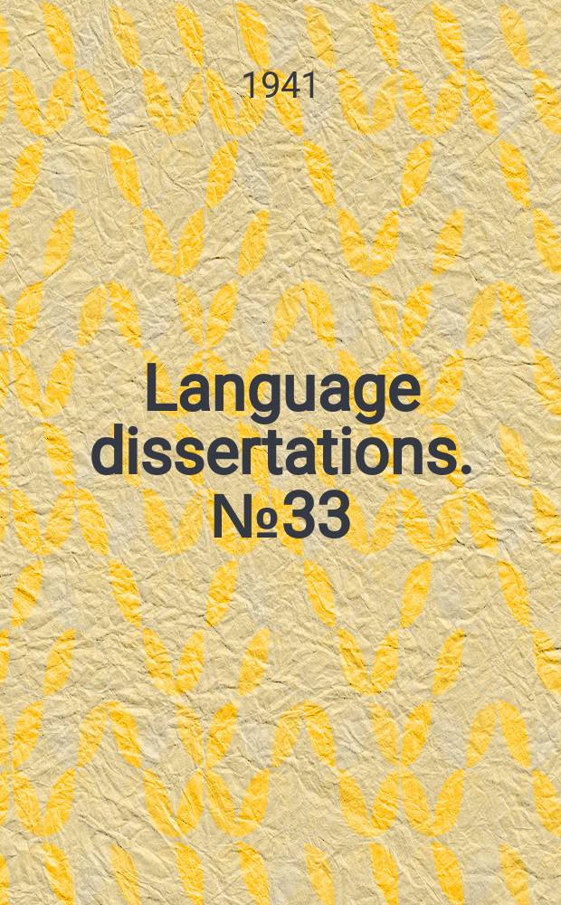 Language dissertations. №33 : Portuguese word-formation with suffixes