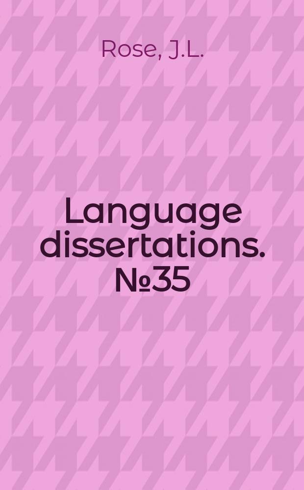 Language dissertations. №35 : The durtive and aoristic tenses in Thucydides