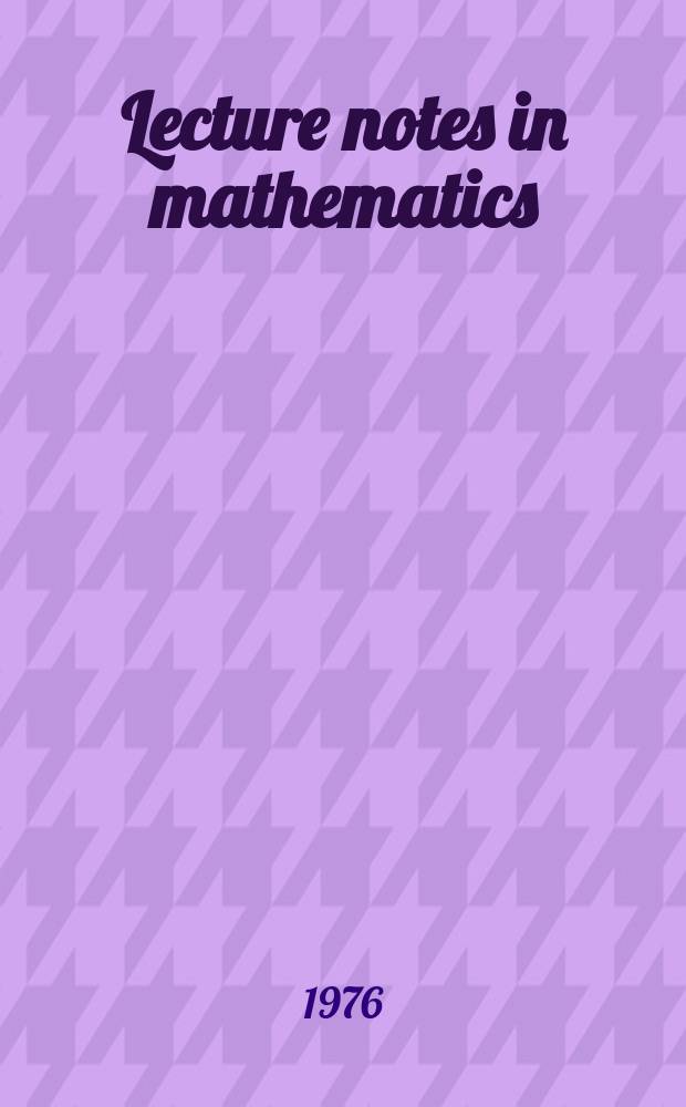 Lecture notes in mathematics : An informal series of special lectures, seminars and reports on mathematical topics : Contact manifolds in Riemannian geometry