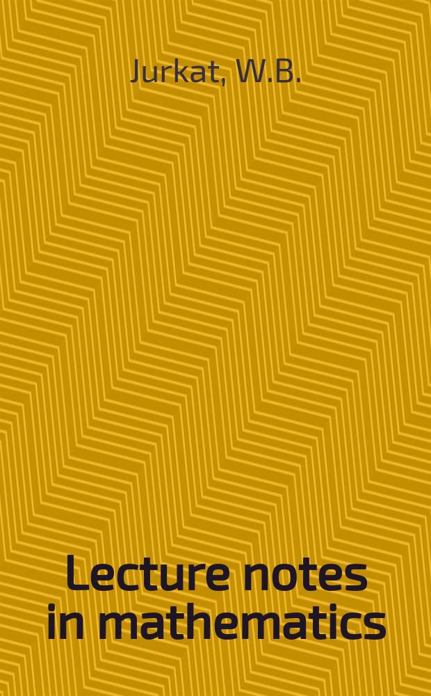 Lecture notes in mathematics : An informal series of special lectures, seminars and reports on mathematical topics : Meromorphe Differentialgleichungen