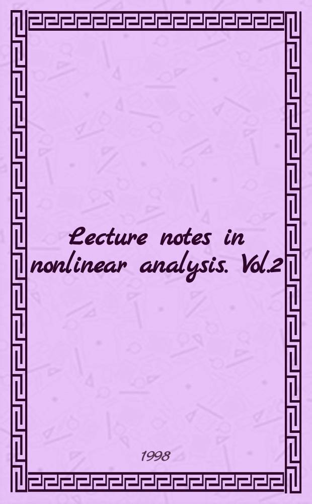 Lecture notes in nonlinear analysis. Vol.2 : Differential inclusions a. optimal control