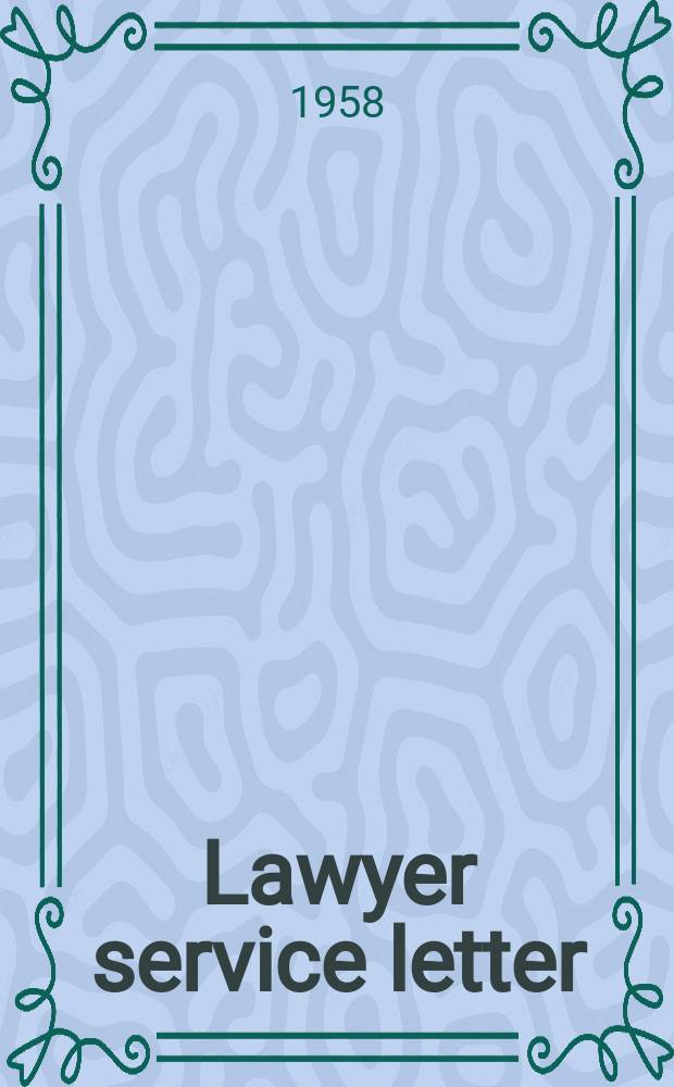 Lawyer service letter