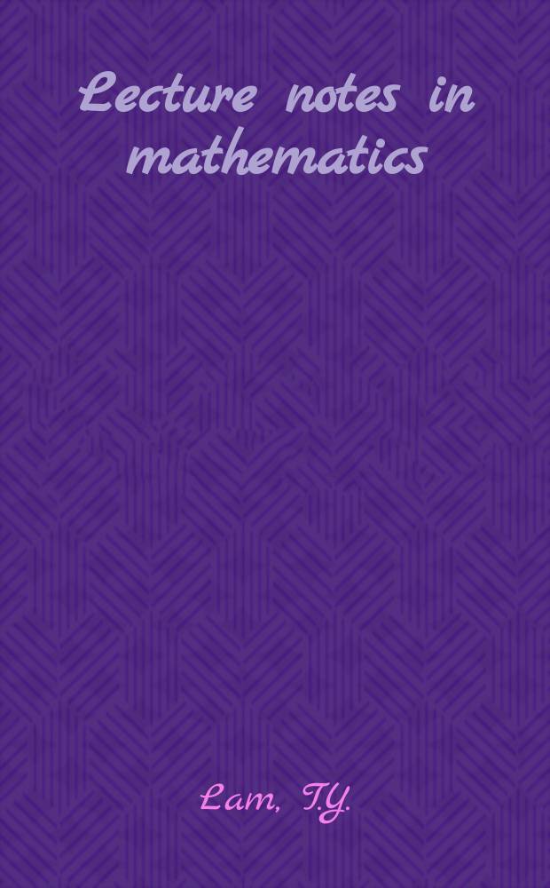 Lecture notes in mathematics : An informal series of special lectures, seminars and reports on mathematical topics : Serre's conjecture