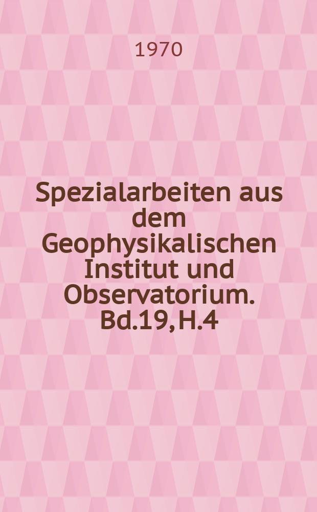 Spezialarbeiten aus dem Geophysikalischen Institut und Observatorium. Bd.19, H.4 : Wechselwirkungen zwischen Meer und Atmosphäre im Ostseegebiet