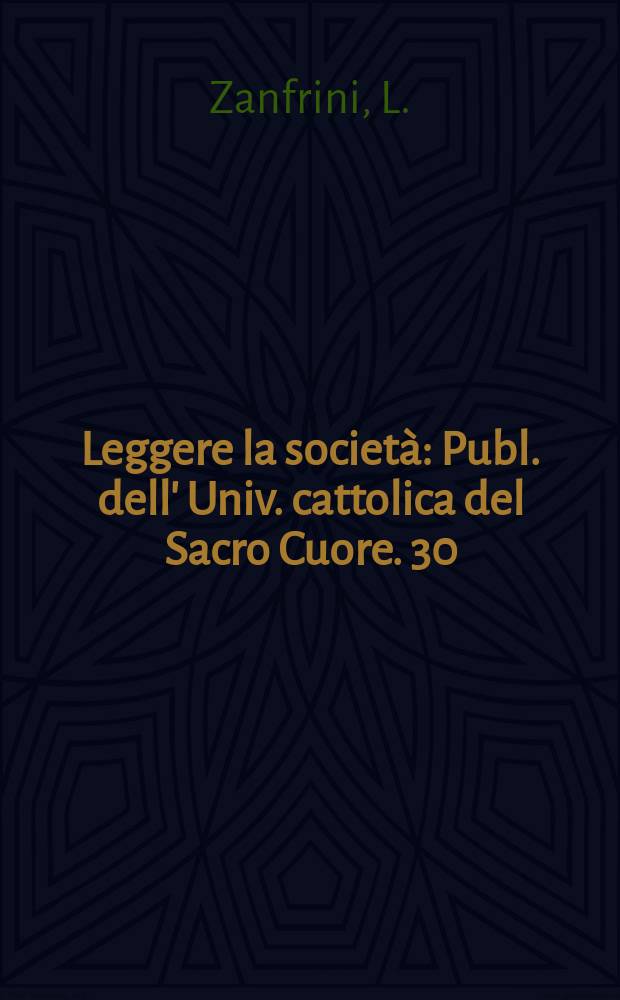 Leggere la società : Publ. dell' Univ. cattolica del Sacro Cuore. 30 : Una promessa disattesa