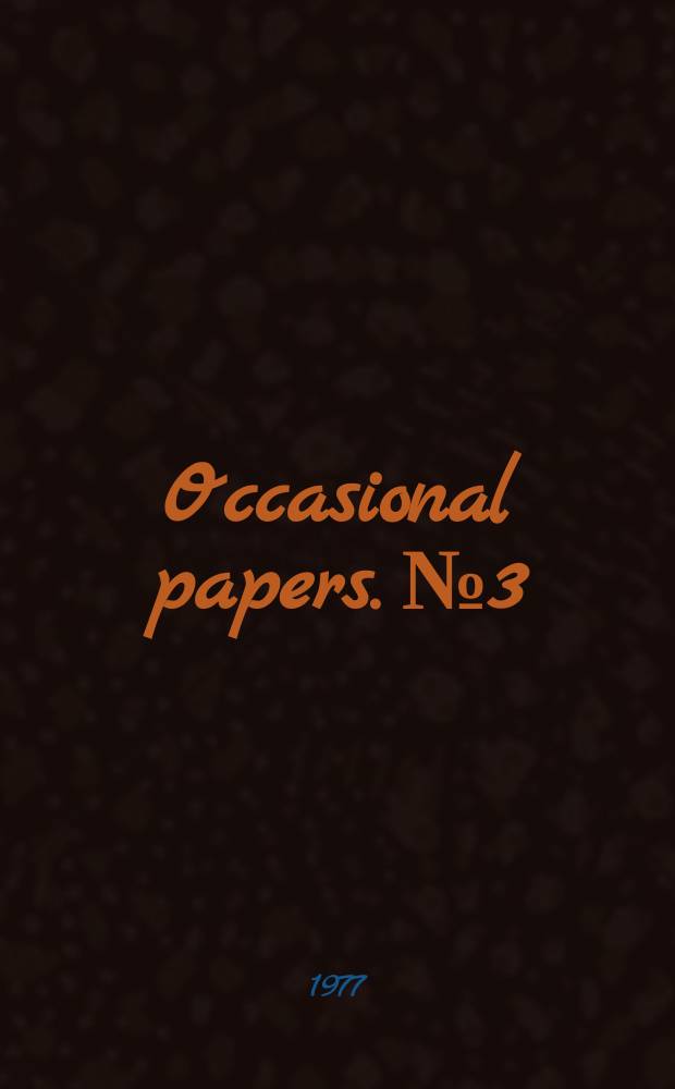 Occasional papers. №3 : Four studies in Soviet librarianship