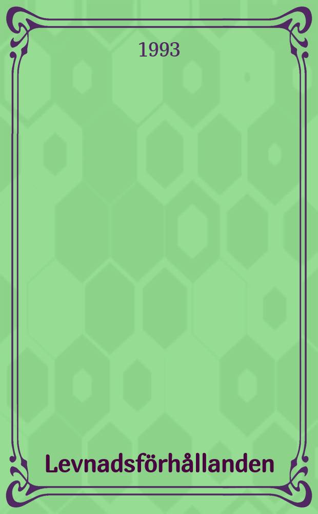 Levnadsförhållanden : Rapport. 82 : Våra dagliga resor 1982-1991