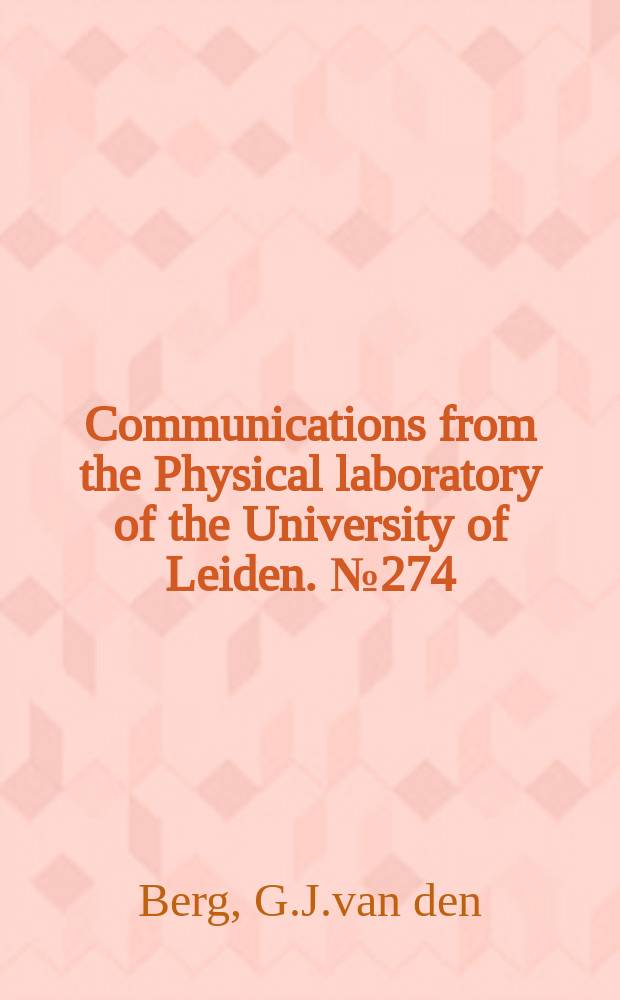 Communications from the Physical laboratory of the University of Leiden. №274 : The electrical resistance of potassium, tungsten, copper, tin and lead at low temperatures
