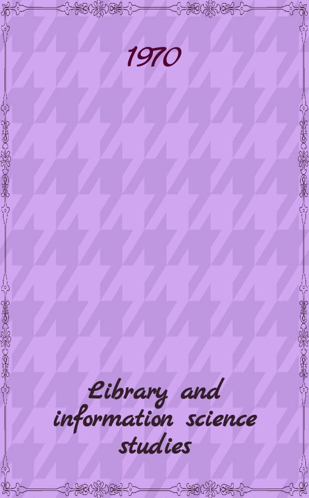 Library and information science studies