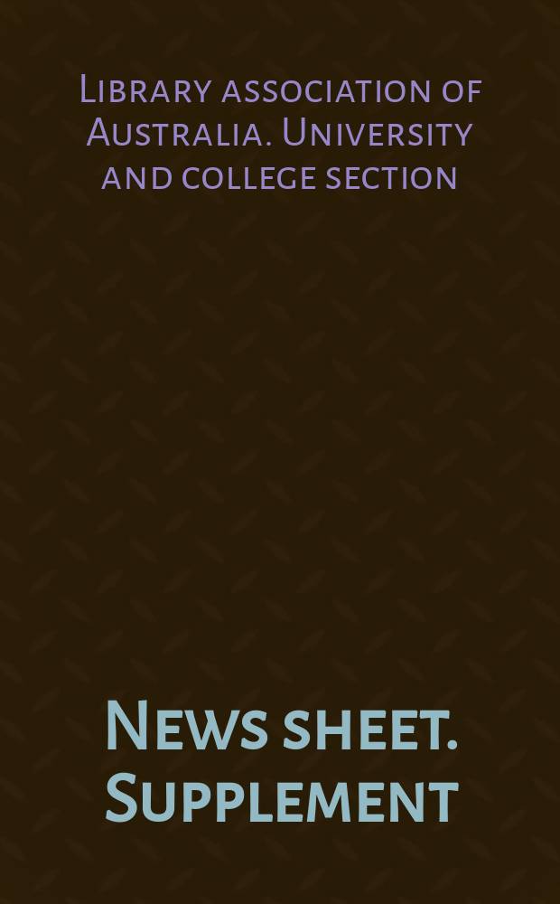 News sheet. Supplement