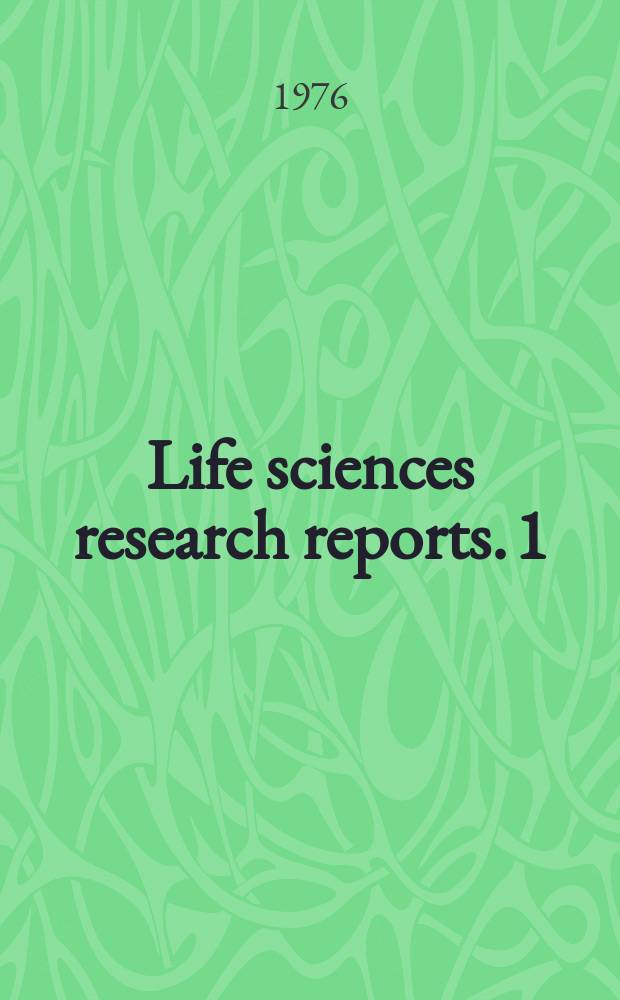 Life sciences research reports. 1 : The molecular basis of circadian rhythms