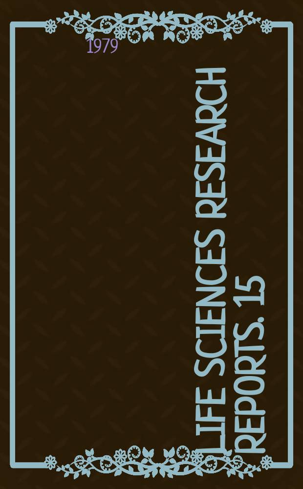 Life sciences research reports. 15 : Biomedical pattern recognition and image processing