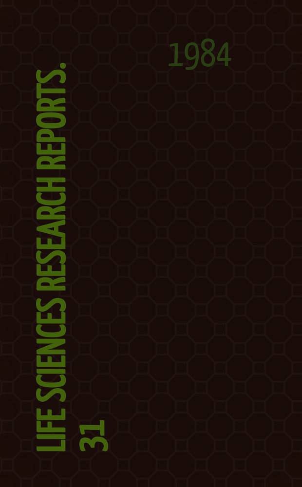 Life sciences research reports. 31 : Microbial adhesion and aggregation