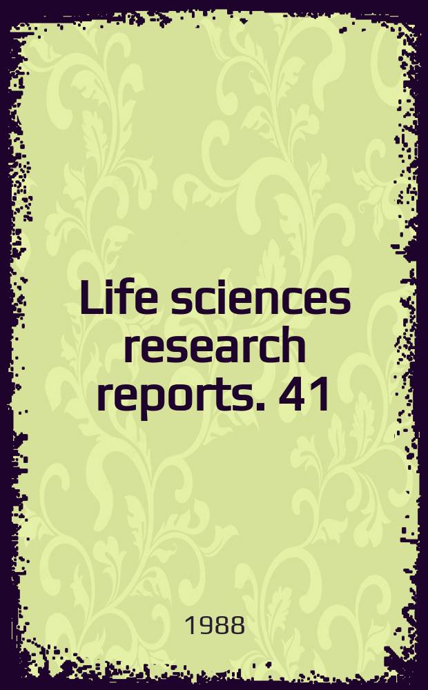 Life sciences research reports. 41 : Humic substances and their role in the environment