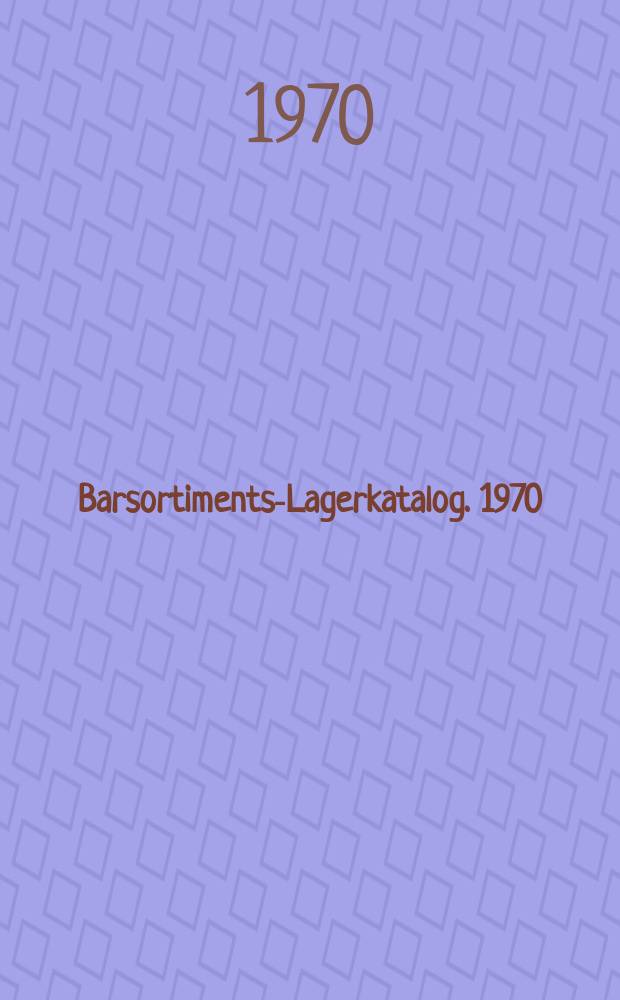 Barsortiments-Lagerkatalog. 1970/1971