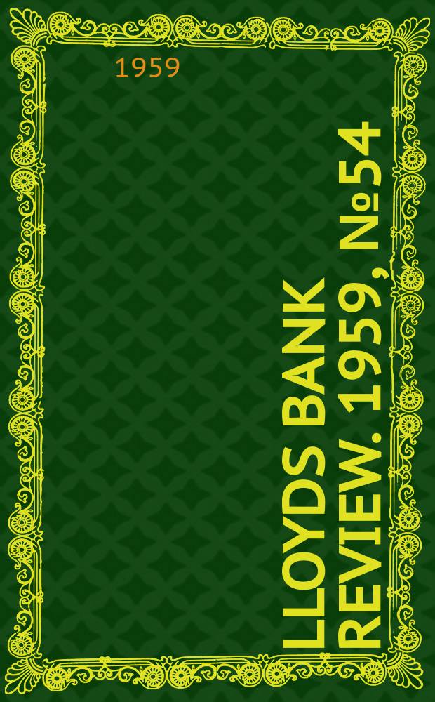 Lloyds bank review. 1959, №54