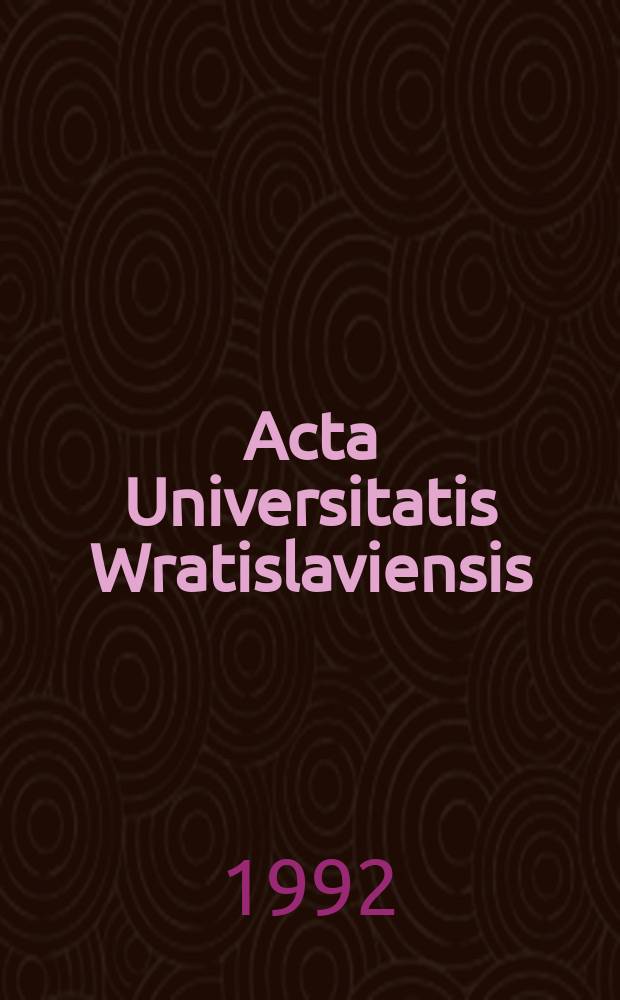 Acta Universitatis Wratislaviensis