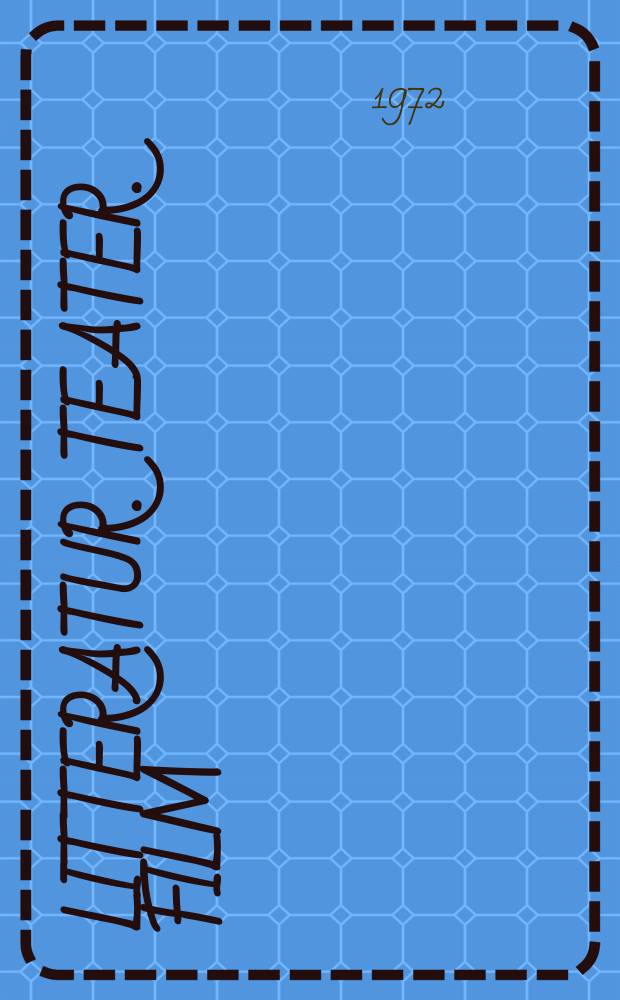 Litteratur. Teater. Film : Skrifter fr&aring;n Litteraturvetenskapliga institutionen i Lund. 1 : Stil och vocabul&auml;r