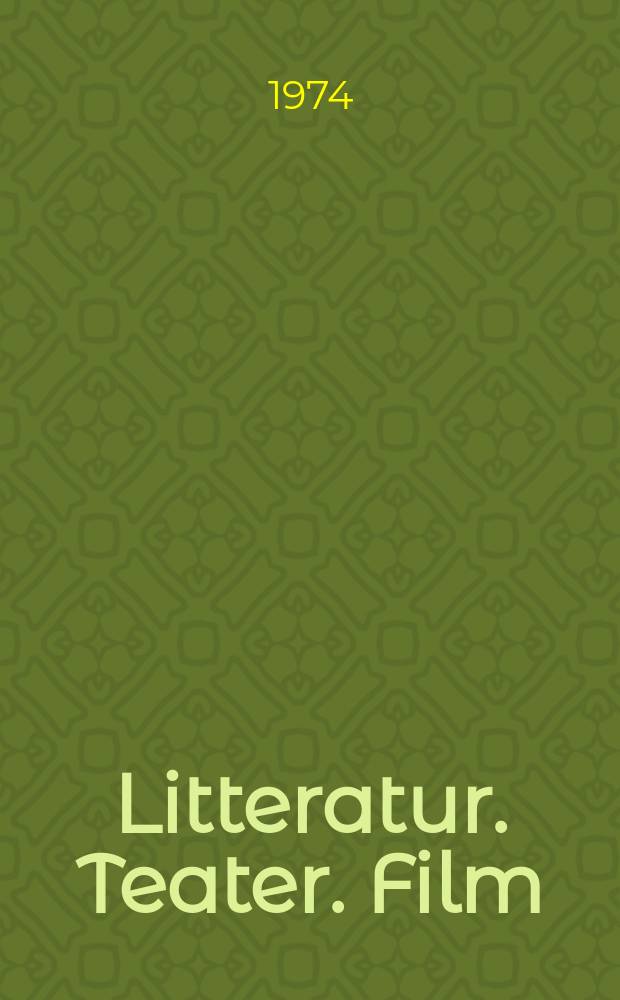 Litteratur. Teater. Film : Skrifter fr&aring;n Litteraturvetenskapliga institutionen i Lund. 7 : En kritikers v&auml;g