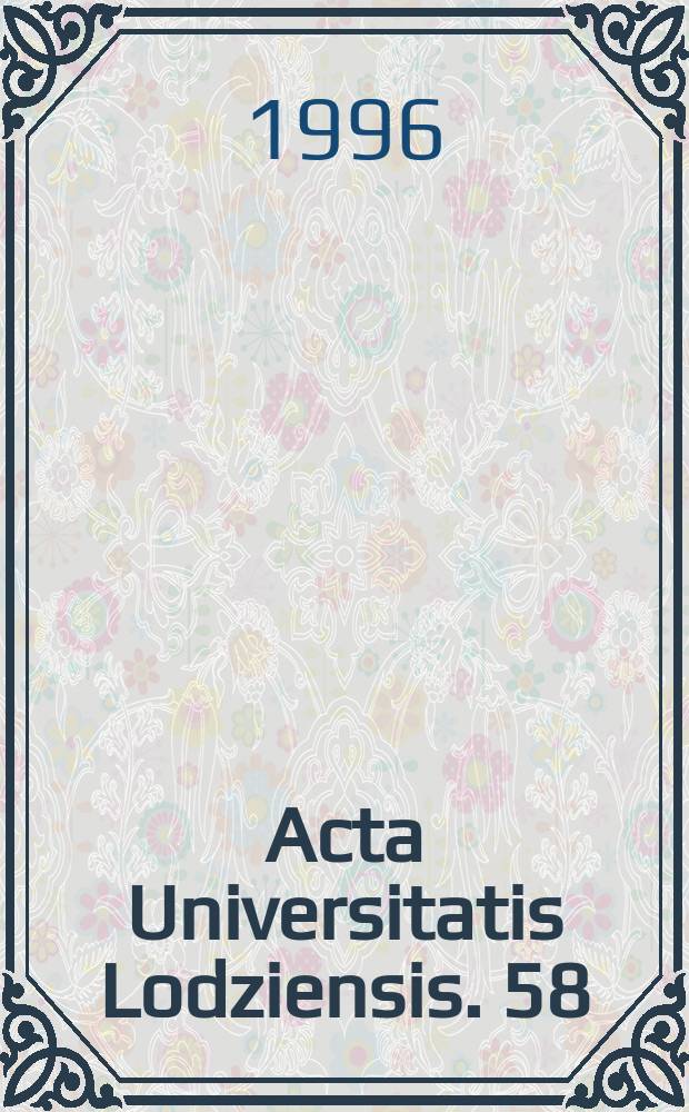 Acta Universitatis Lodziensis. 58 : Studia z dziejów feudalizmu