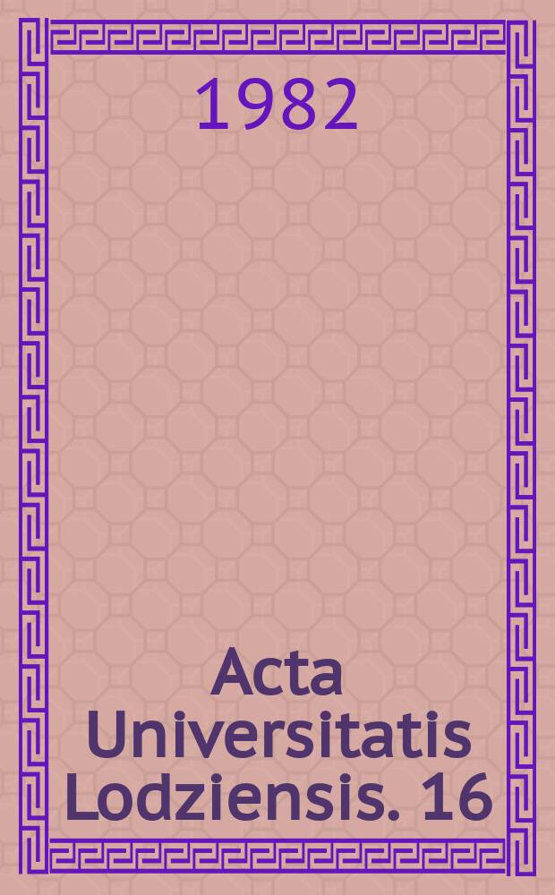 Acta Universitatis Lodziensis. 16 : (Łódzka spółdzielczość mieszkaniowa)