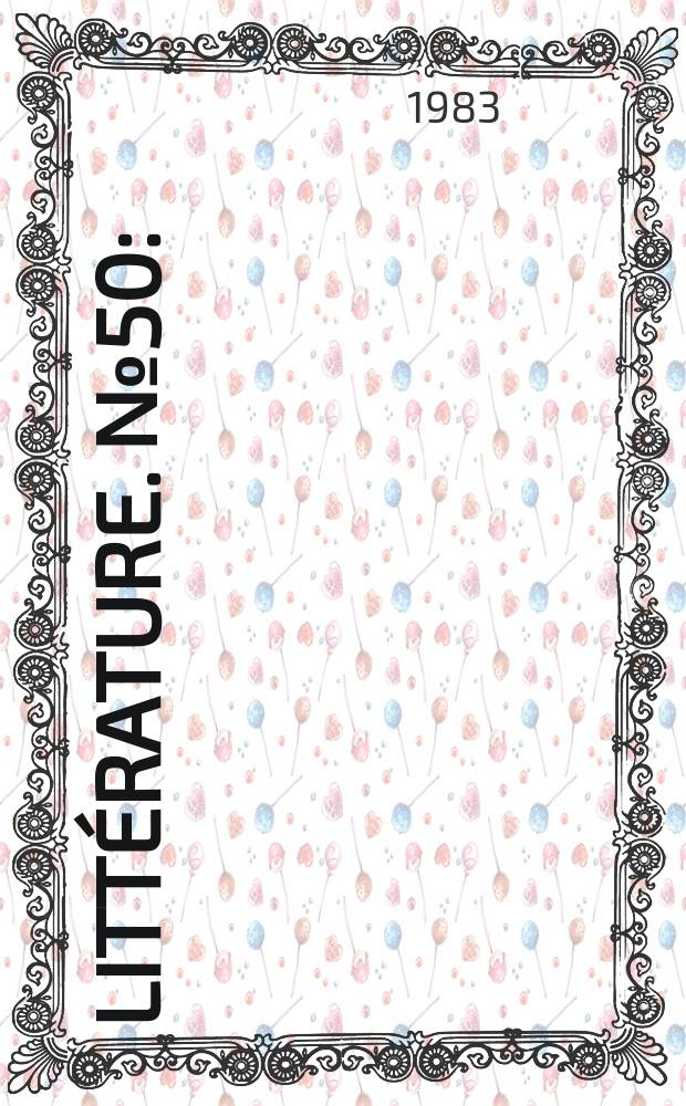 Littérature. №50 : (Le pouvoir dans ses fables)