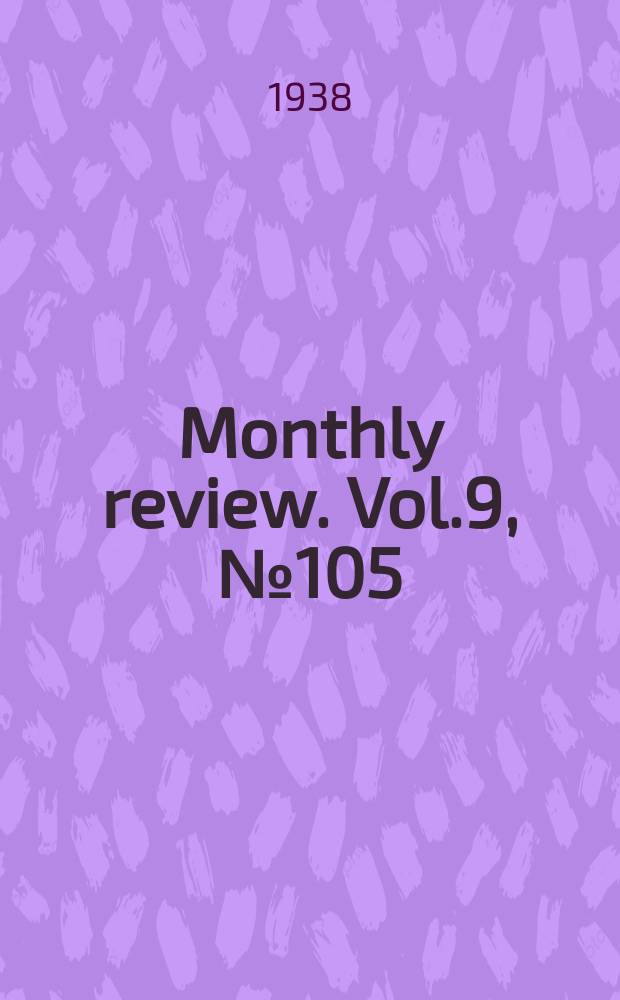 Monthly review. Vol.9, №105
