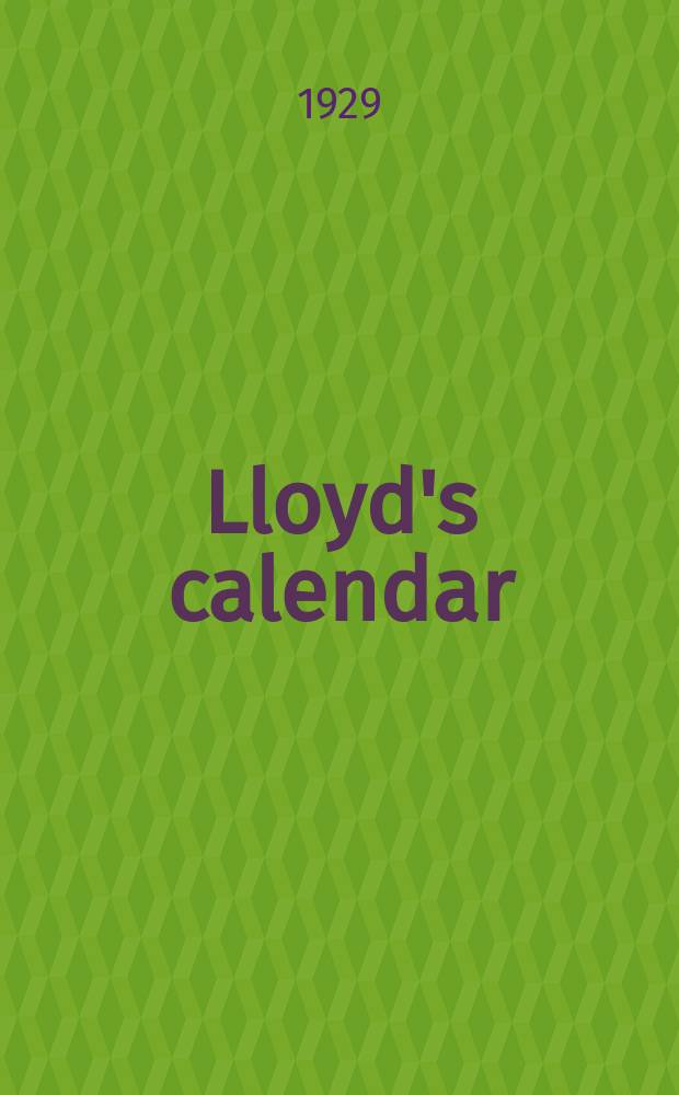 Lloyd's calendar