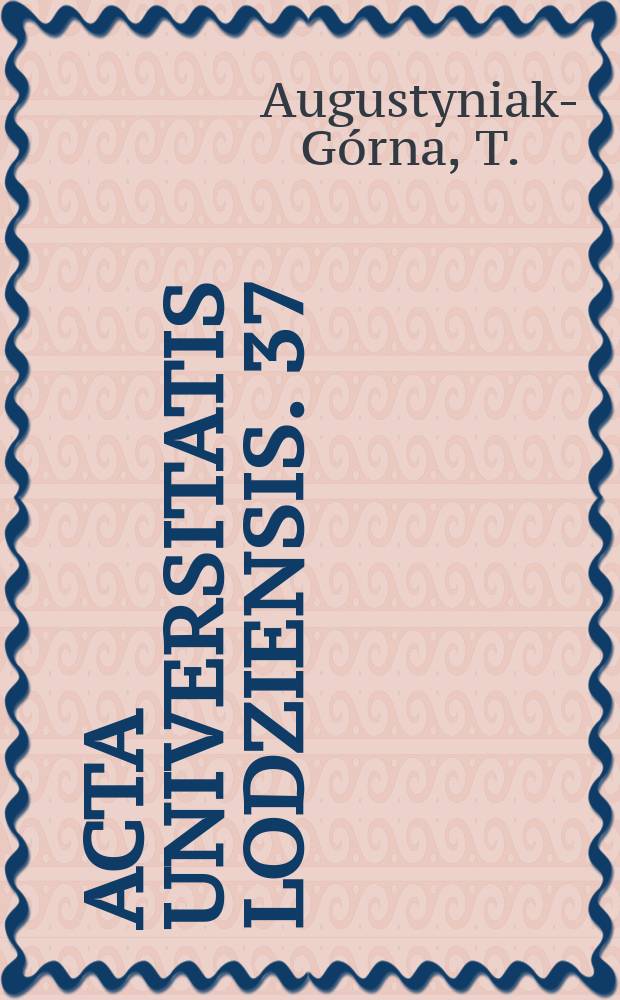 Acta Universitatis Lodziensis. 37 : Rezerwy budżetowe ...