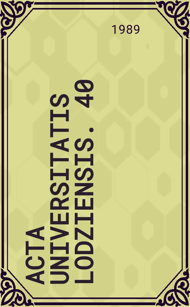 Acta Universitatis Lodziensis. 40 : Dyskusyjne problemy prawa finansowego