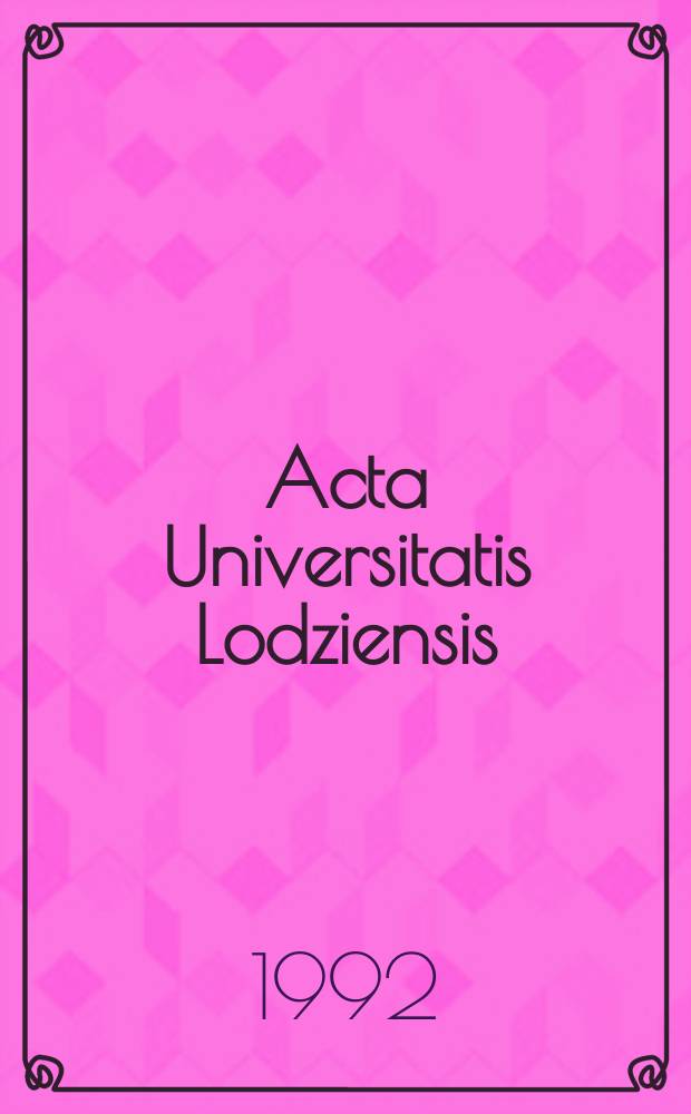 Acta Universitatis Lodziensis : Multivariate statistical analysis and related problems