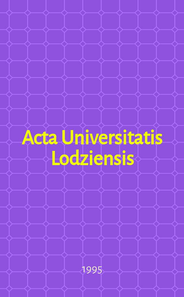 Acta Universitatis Lodziensis : (Rynek pracy i bezrobocie