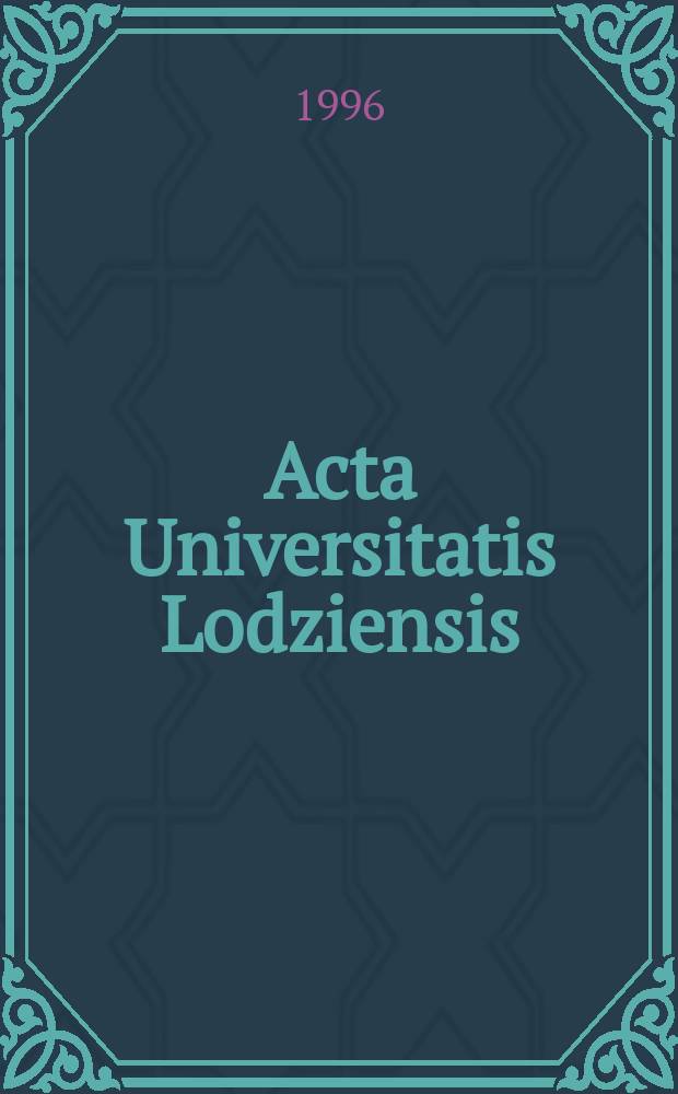 Acta Universitatis Lodziensis : Bezrobocie w województwie łódzkim