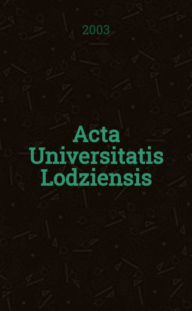 Acta Universitatis Lodziensis : Wybrane zagadnienia finansów