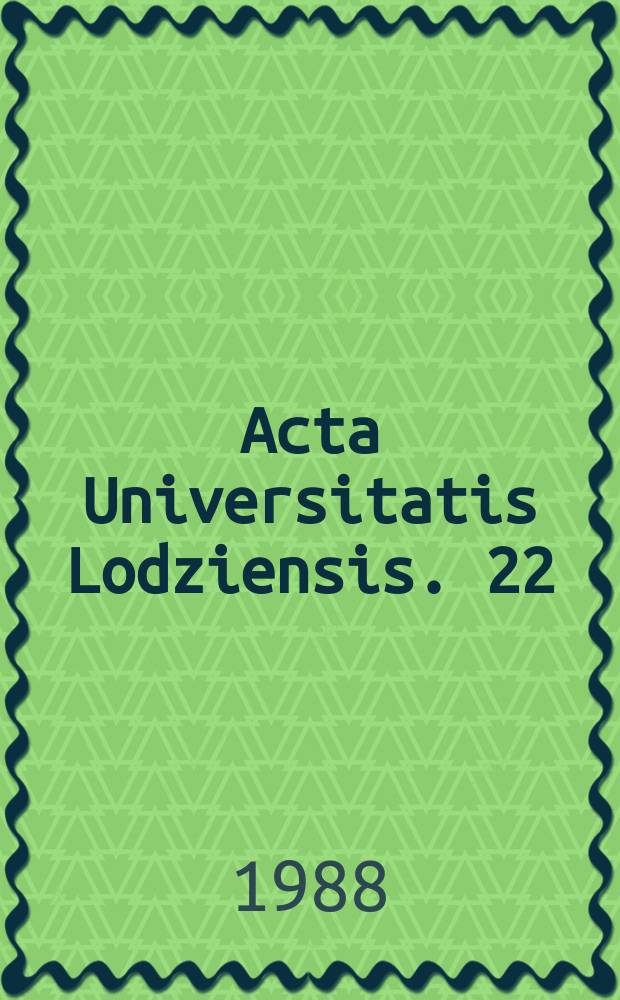 Acta Universitatis Lodziensis. 22 : (Studia z literatury rosyjskiej i radzieckiej)