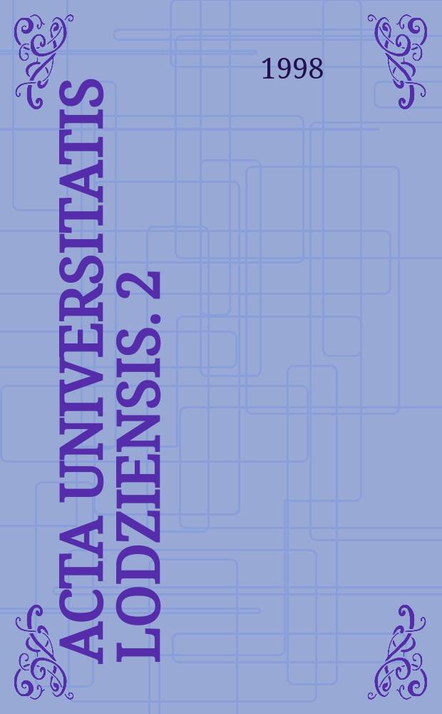 Acta Universitatis Lodziensis. 2
