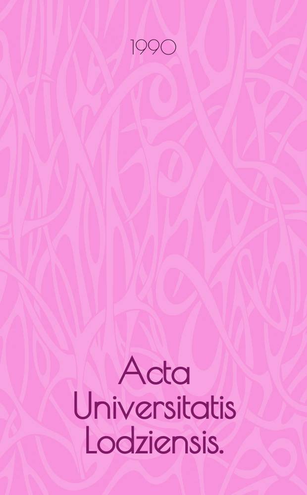 Acta Universitatis Lodziensis. (W kręgu zagadnień awangardy