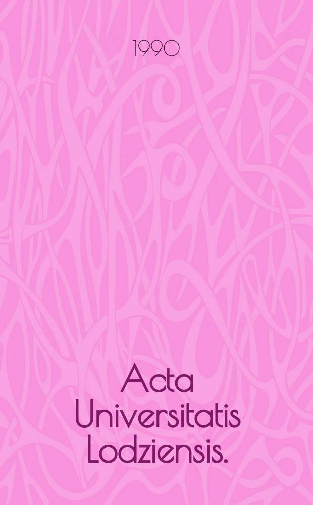 Acta Universitatis Lodziensis. (W kręgu zagadnień awangardy