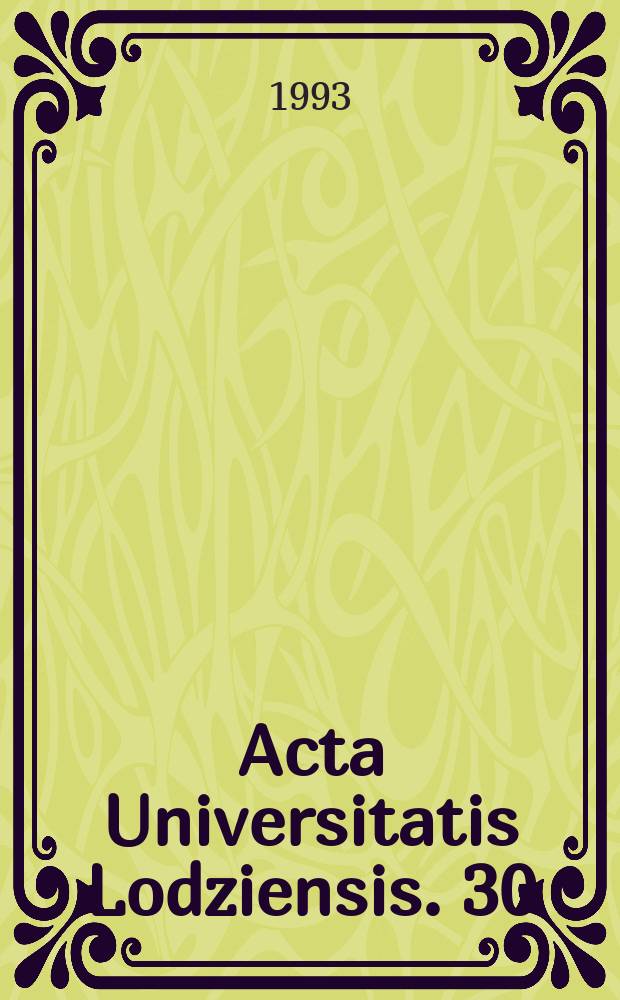 Acta Universitatis Lodziensis. 30 : Topics in English toxicology