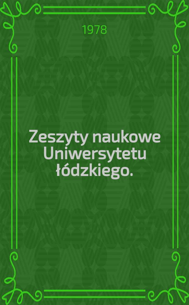 Zeszyty naukowe Uniwersytetu łódzkiego. (Folia historica
