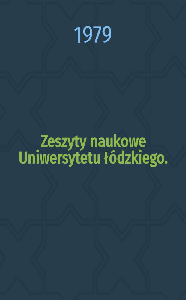 Zeszyty naukowe Uniwersytetu łódzkiego. (Folia juridica