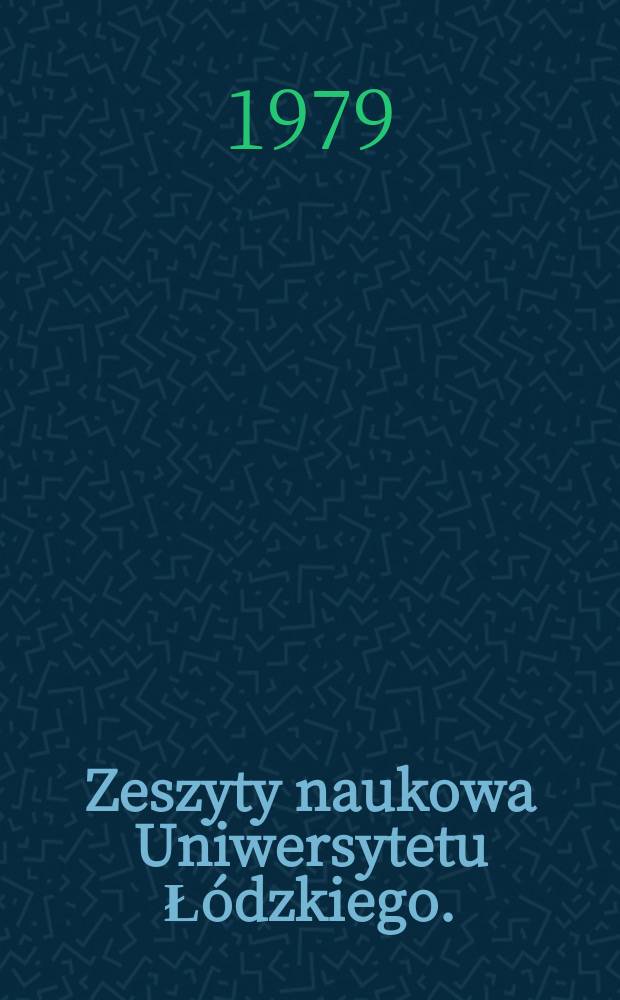 Zeszyty naukowa Uniwersytetu Łódzkiego. (Folia zoologica)